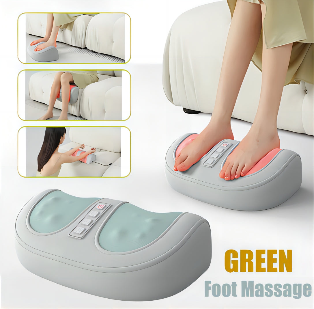 Electric 4D Hot Compress Foot Massager Feet Machines Shiatsu Kneading Roller Therapy Chronic Pain Relief Muscle Tension Relax