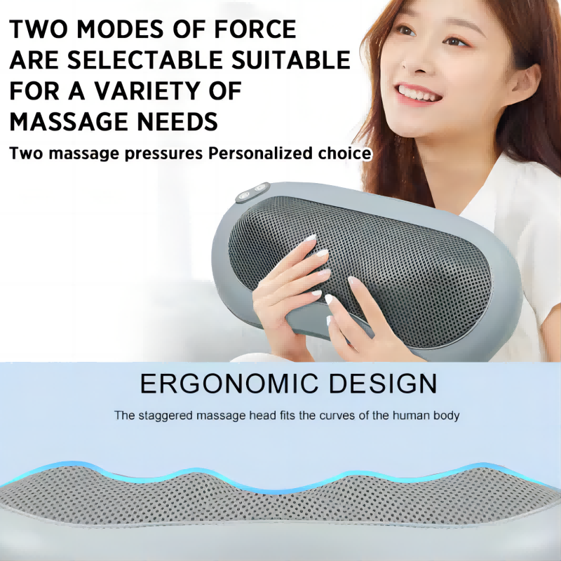 Neck Shoulder Back Massager with Heat for Pain Relief Shiatsu Electric Deep Tissue 6D Massage Pillow for Muscle Fatigue Relief