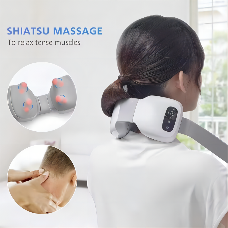 New Upgrade Smart Neck and Back Massager Use Lastest Composite Material Electric 4D Shiatsu Massager Relieve Cervical Spine Pain