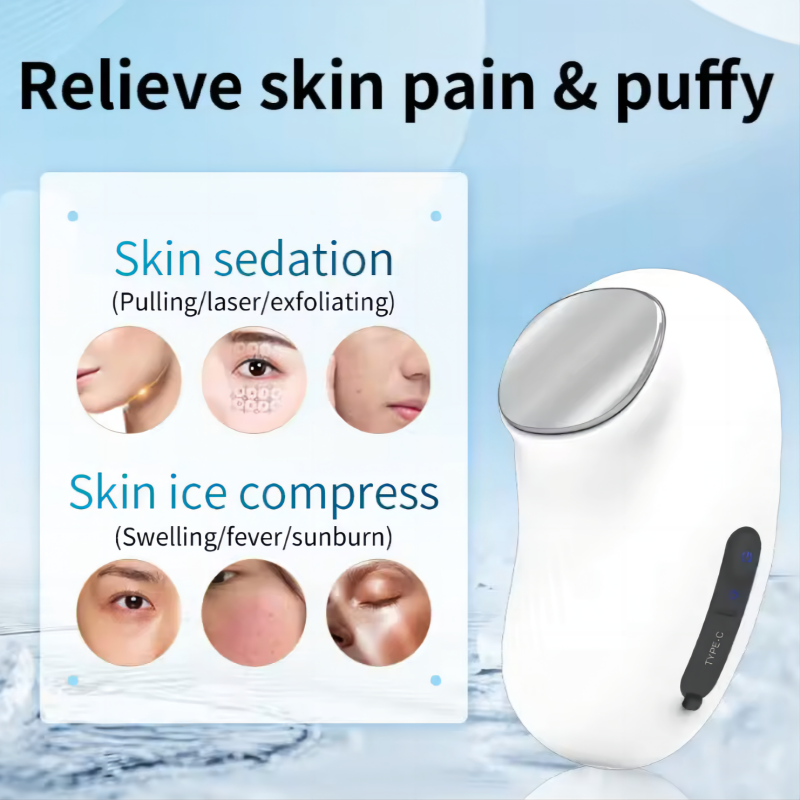 Protable Electric Hot Cold Facial Massager Skin Tightening Face Lifting Beauty Device Vibration Massage Facial Skin Care Tool