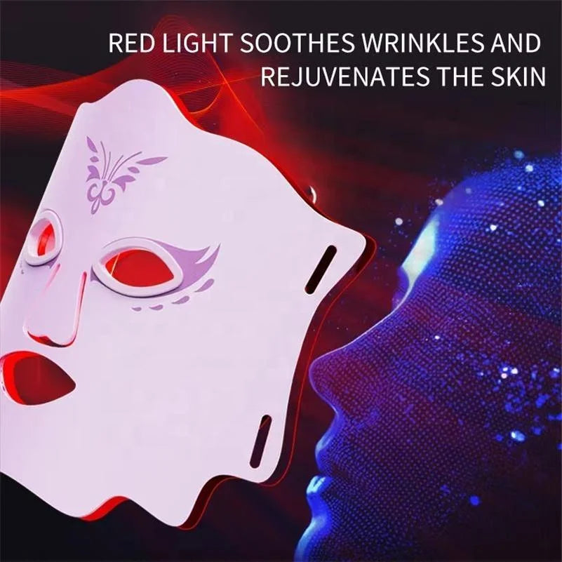 Red Light Therapy Cordless Silicone LED Advanced Photon Mask Facial Skin Rejuvenation Care Device Anti Aging for Wrinkles