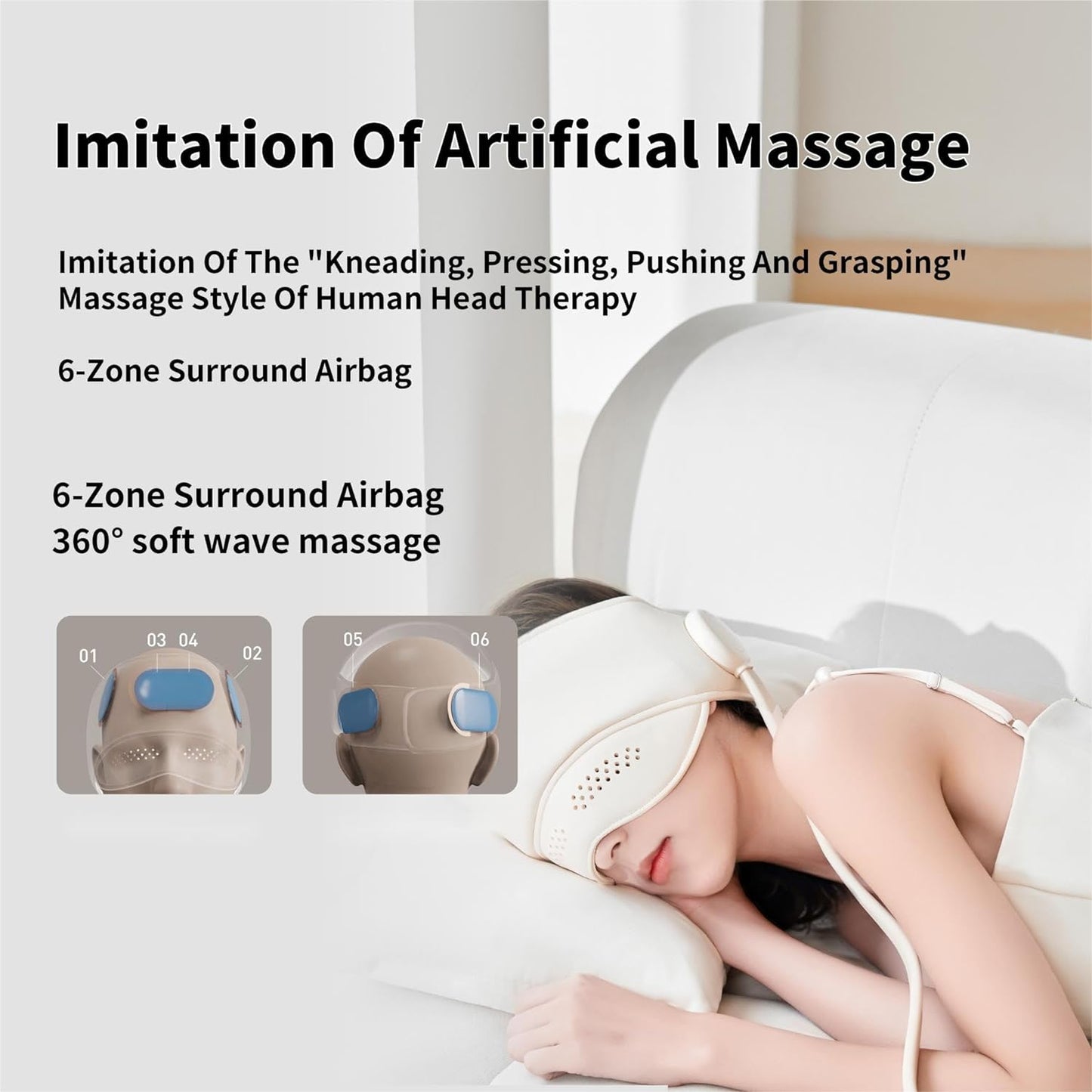 Air Pressure Head Massager Electric Head Eye Massager Graphene Heating Eye Hot Compress for Relax Improve Sleep Stress Relief