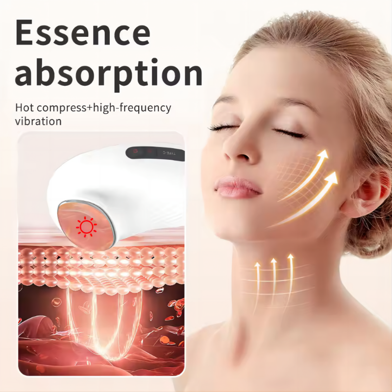 Protable Electric Hot Cold Facial Massager Skin Tightening Face Lifting Beauty Device Vibration Massage Facial Skin Care Tool