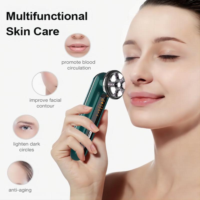 RF Radio Frequency Face Lifting Machine EMS Facial Skin Tighten Massager LED Photon Therapy Vibration Rejuvenation Beauty Device