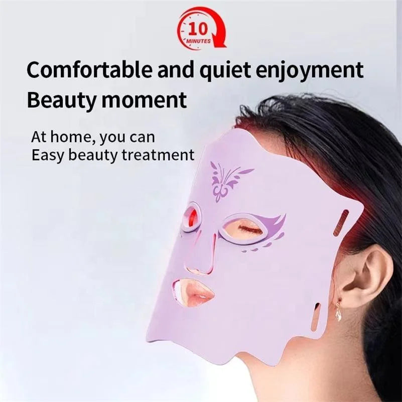 Red Light Therapy Cordless Silicone LED Advanced Photon Mask Facial Skin Rejuvenation Care Device Anti Aging for Wrinkles