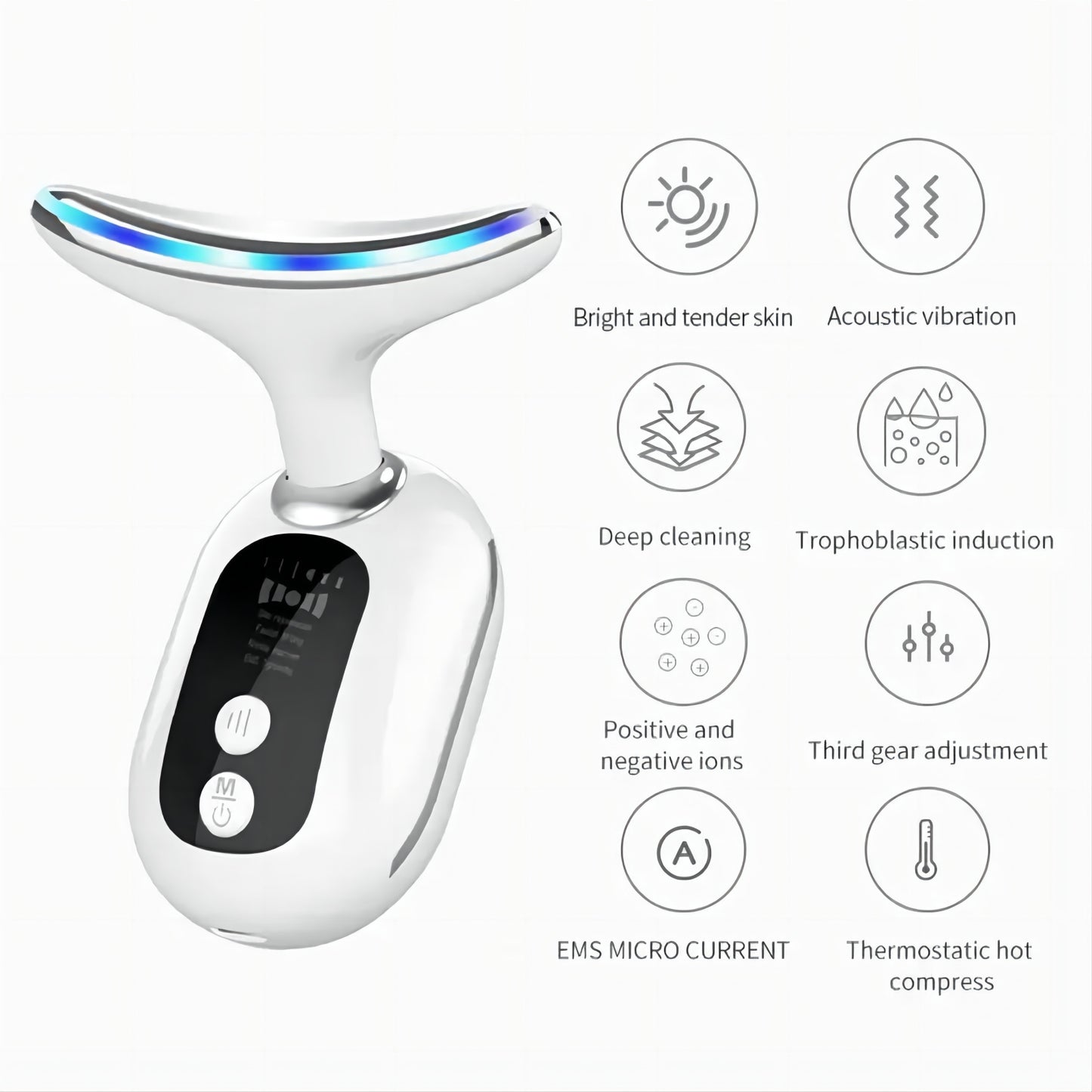 EMS Lifting Firming Red Light Therapy Led Facial Massager Skin Rejuvenation Lifting Tightening Beauty Device for Face Neck