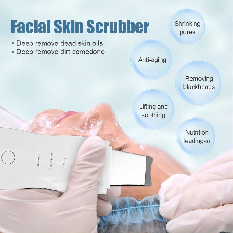 Ultrasonic Skin Scrubber Vibration Face Spatula Blackhead Remover Shovel Deep Clean Pore Device Facial Peeling Skin Care Tool