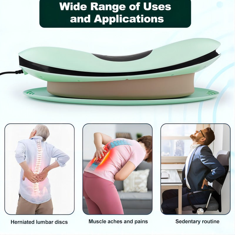 Electric Lumbar Traction Device with Vibration and Thermal Therapy Function Lower Back Massager for Deep Tissue Pain Relief