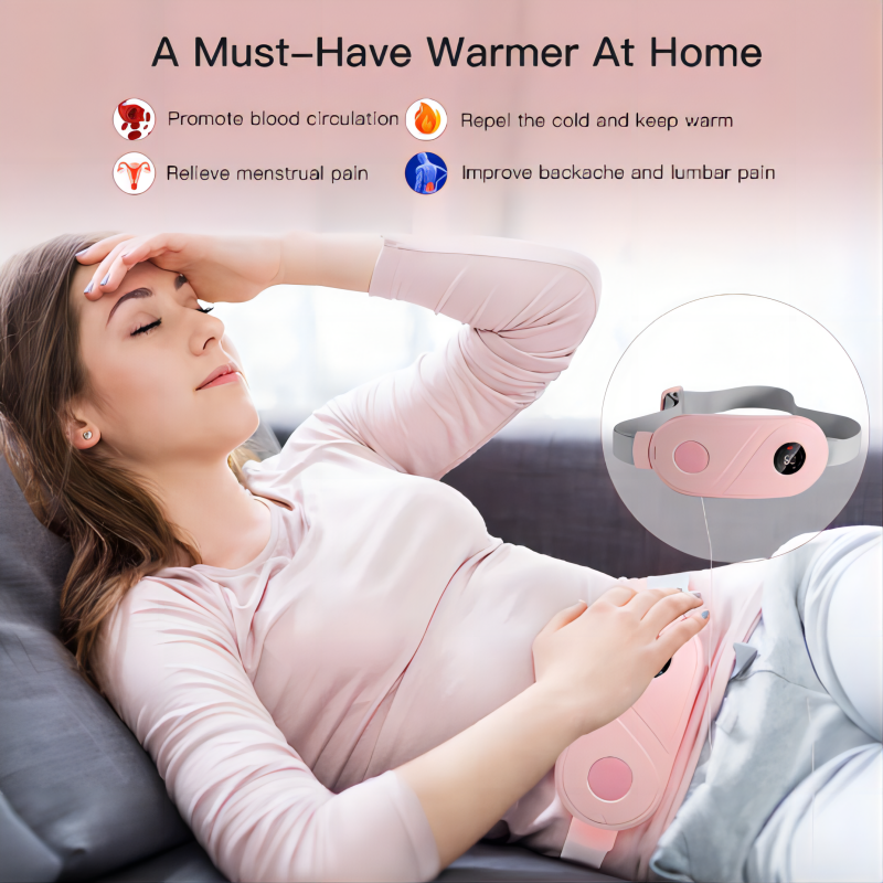 Portable Menstrual Heating Pad Abdominal Massager Cordless Warm Palace Waist Belt Device for Women Period Cramps Pain Relief