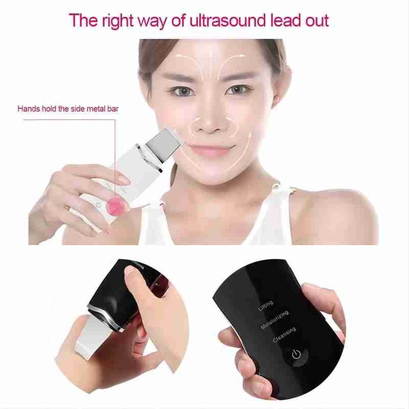 Ultrasonic Skin Scrubber Vibration Face Spatula Blackhead Remover Shovel Deep Clean Pore Device Facial Peeling Skin Care Tool