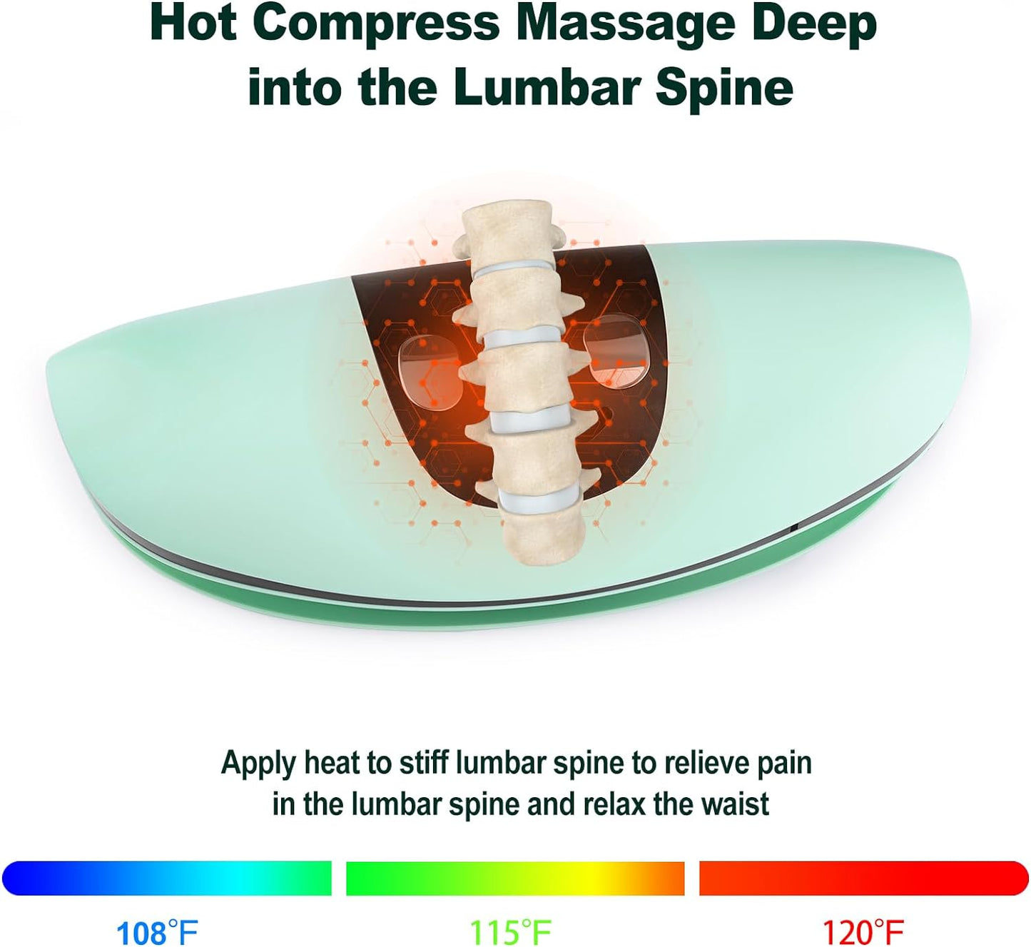 Electric Lumbar Traction Device with Vibration and Thermal Therapy Function Lower Back Massager for Deep Tissue Pain Relief