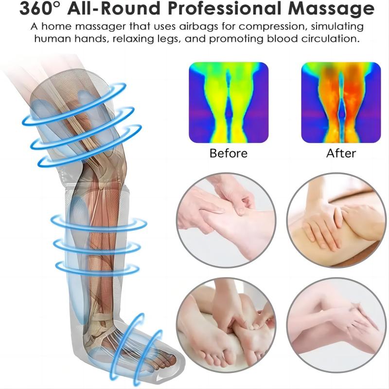 Air Compression Leg Foot Massager Promote Blood Circulation Shiatsu Airbag Pressure Massage Calf Therapy Device for Pain Relief