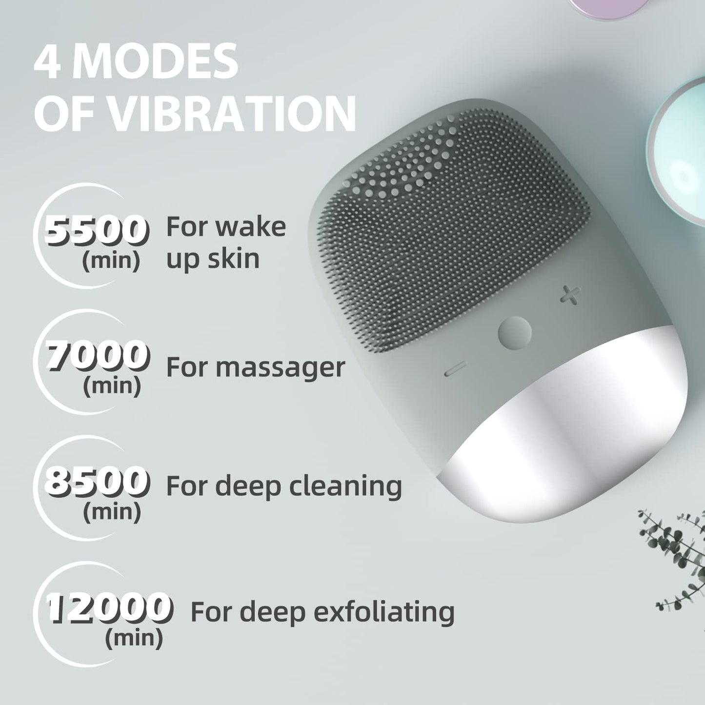 Sonic Waterproof Facial Cleansing Brush Electric Silicone Face Scrubber Massager for Deep Cleanning Remove Blackhead Exfoliating