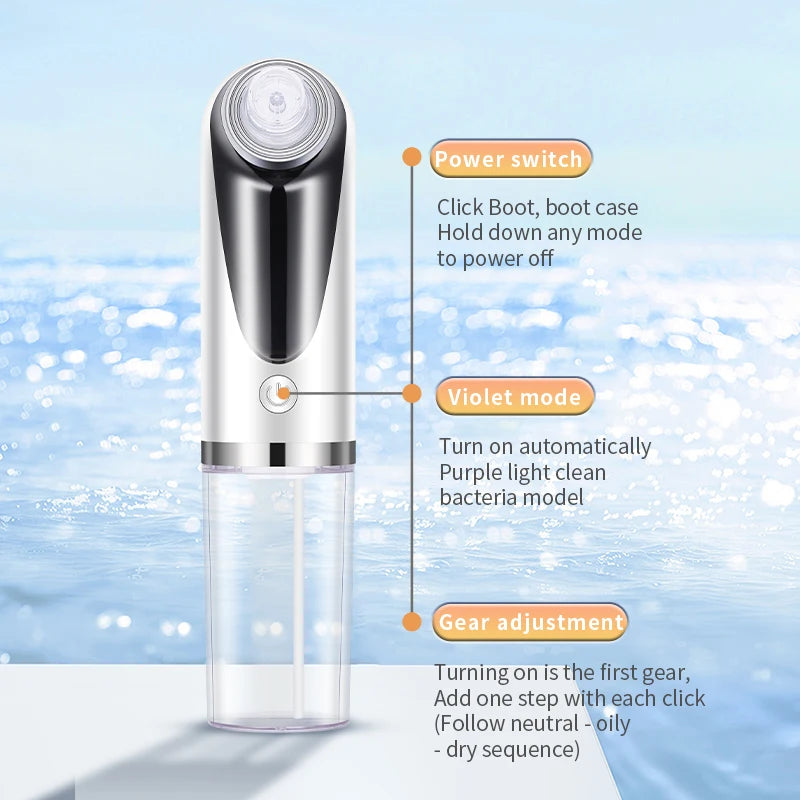 New Wireless Blackhead Remover Tools Water Cycle Pore Vacuum Super Micro Small Bubble Facial And Nose Cleasing Instrument