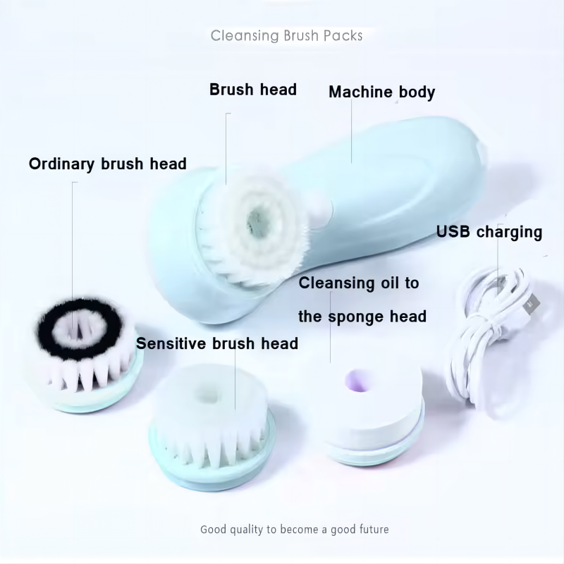 Facial Cleansing Brush Face Scrubber Electric Exfoliating Spin Cleanser Device Waterproof Deep Cleaning Massage Remove Blackhead