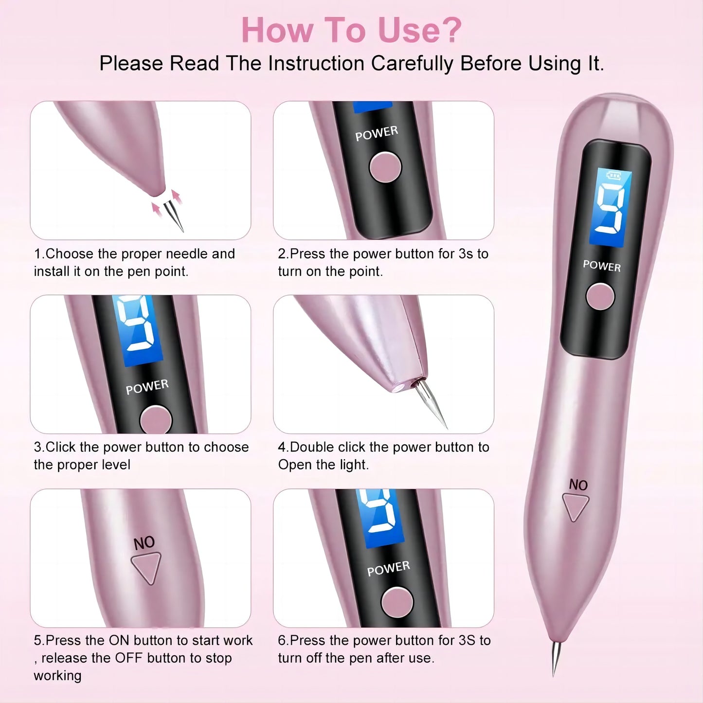 LCD Laser Plasma Pen Mole Warts Tattoo Freckle Removal Sweep Dark Spot Skin Tag Remover Facial Care Electric Beauty Device