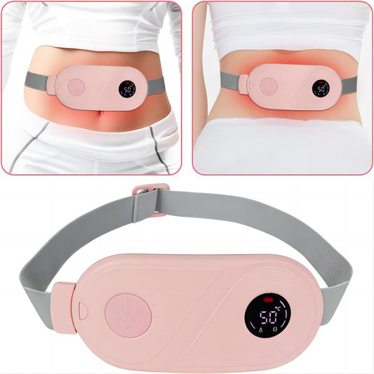 Portable Menstrual Heating Pad Abdominal Massager Cordless Warm Palace Waist Belt Device for Women Period Cramps Pain Relief