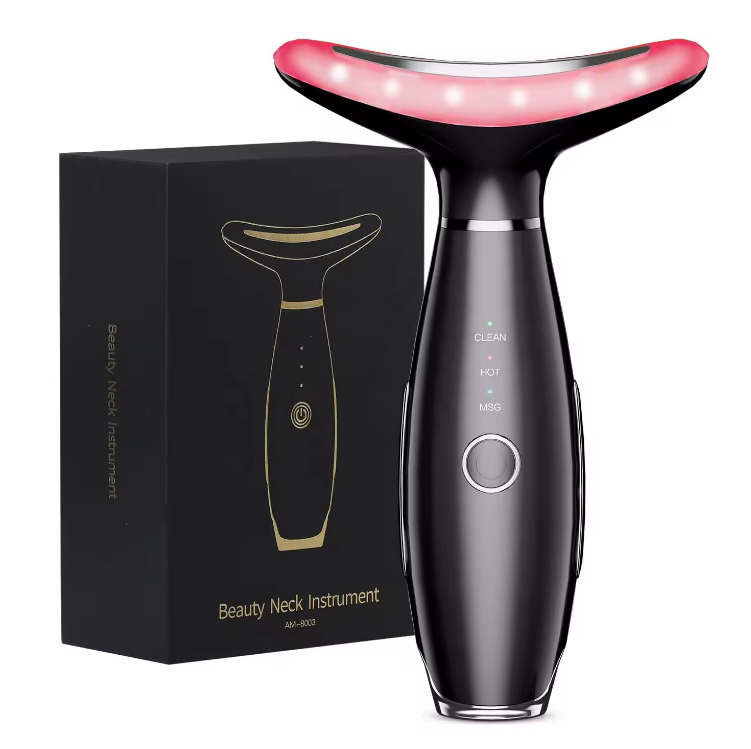 3 in 1 Neck Face Massager Facial Beauty Device Face Sculpting Tool LED Therapy with Thermal and Vibration for Skin Care at Home