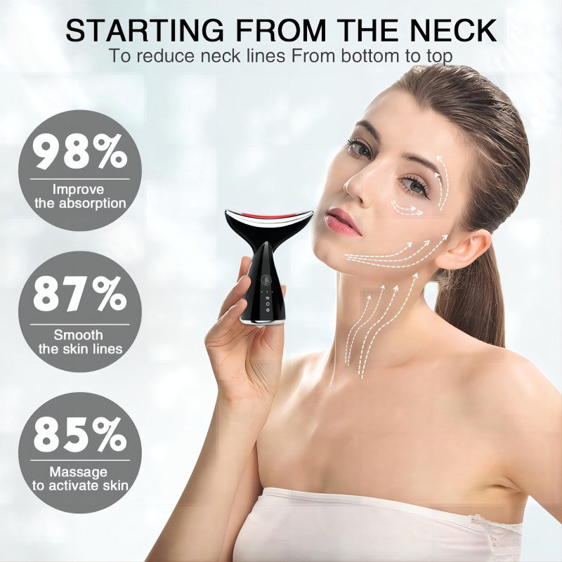 Neck Lifting Massager Facial Microcurrent EMS Red Light Therapy Face Sculpting Beauty Device Anti Wrinkle Double Chin Remover