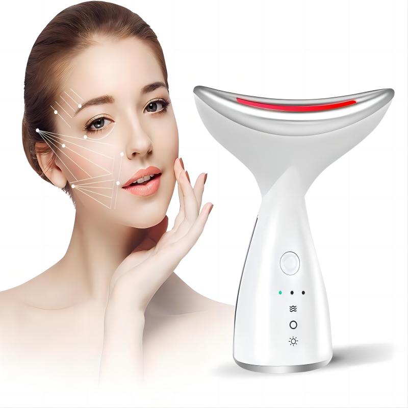 Neck Lifting Massager Facial Microcurrent EMS Red Light Therapy Device ...