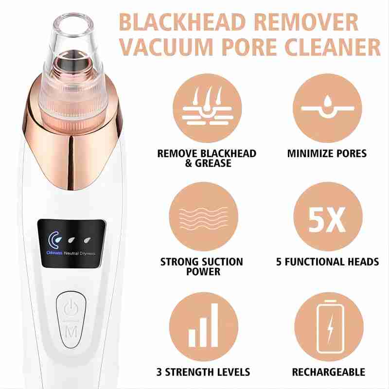 Newest Technology Blackhead Remover Vacuum Pore Cleaner for Face&Nose Blackhead Removal Kit Electric Acne Facial Extractor Tool