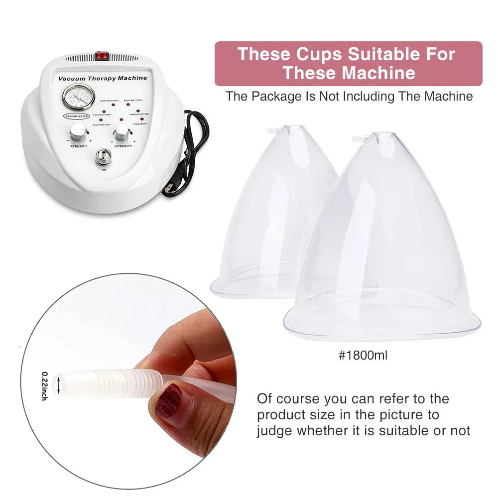 Butt Cups For Buttock Enlargement Machine1800ml 21cm XXL Breast Enlargement Suction Hips Lifting Vacuum Cup