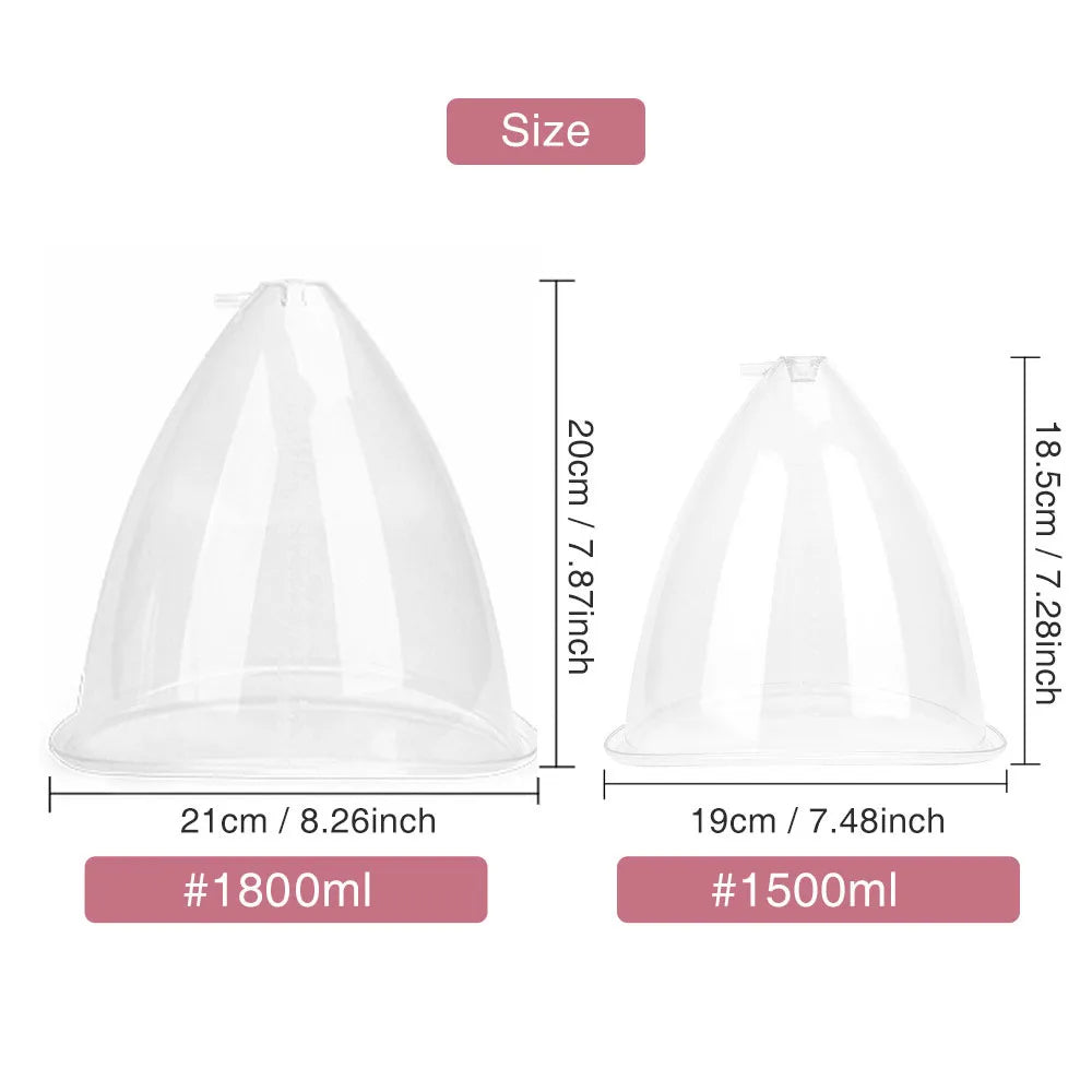 Butt Cups For Buttock Enlargement Machine1800ml 21cm XXL Breast Enlargement Suction Hips Lifting Vacuum Cup