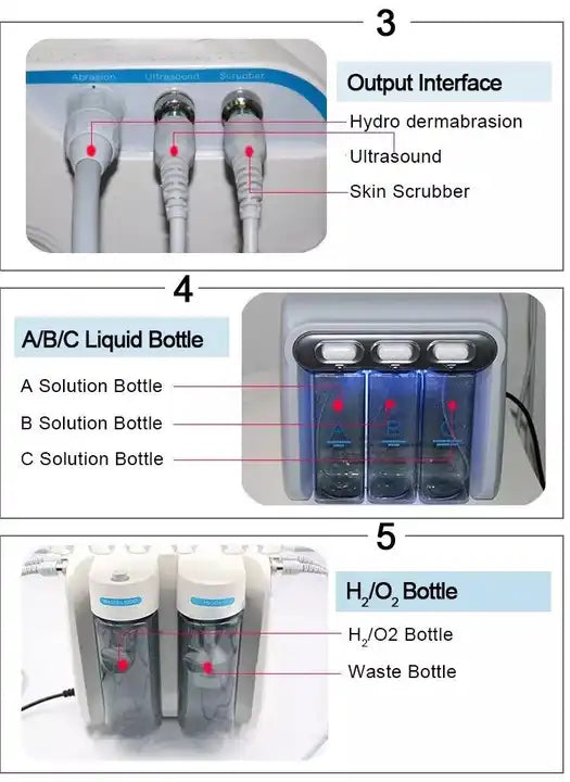 Hydrogen Oxygen Facial Machine 6 in 1 Multifunctional Vacuum Face Care Cleaning Hydro Water Oxygen Jet Peel Machine