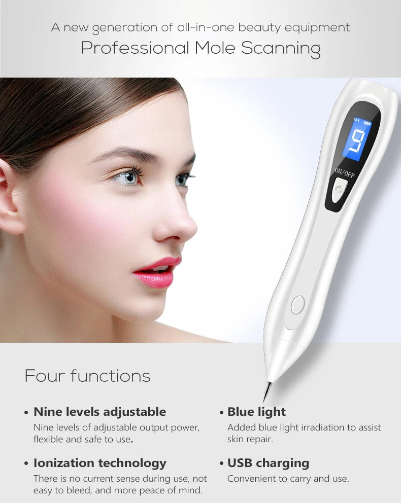 Laser Plasma Pen Face Skin Dark Spot Remover Mole Tattoo Removal Machine Facial Freckle Tag Wart Removal Beauty Care