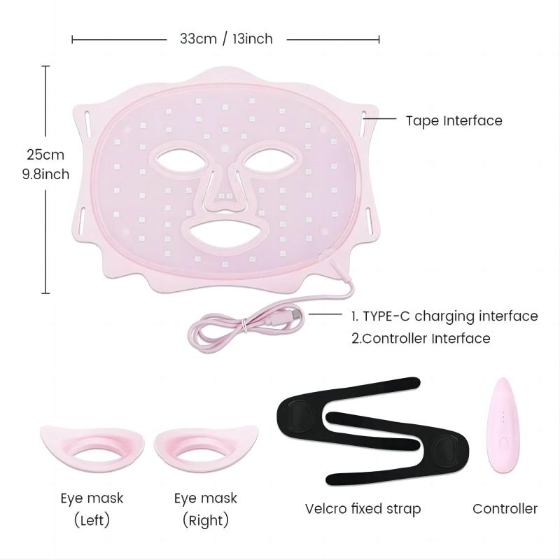 Red Light Therapy Cordless Silicone LED Advanced Photon Mask Facial Skin Rejuvenation Care Device Anti Aging for Wrinkles