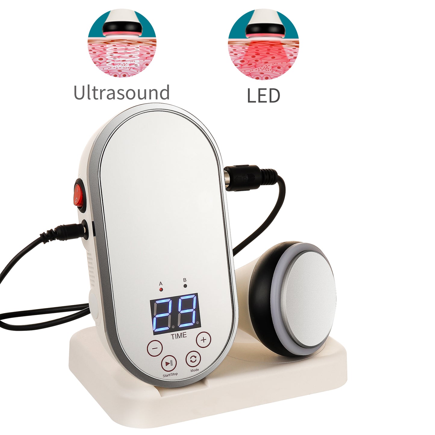 Portable 40k Body Massage Machine RF Ultrasonic Cavitation Beauty Device for Body Waist Belly Legs Arm Home Spa Use