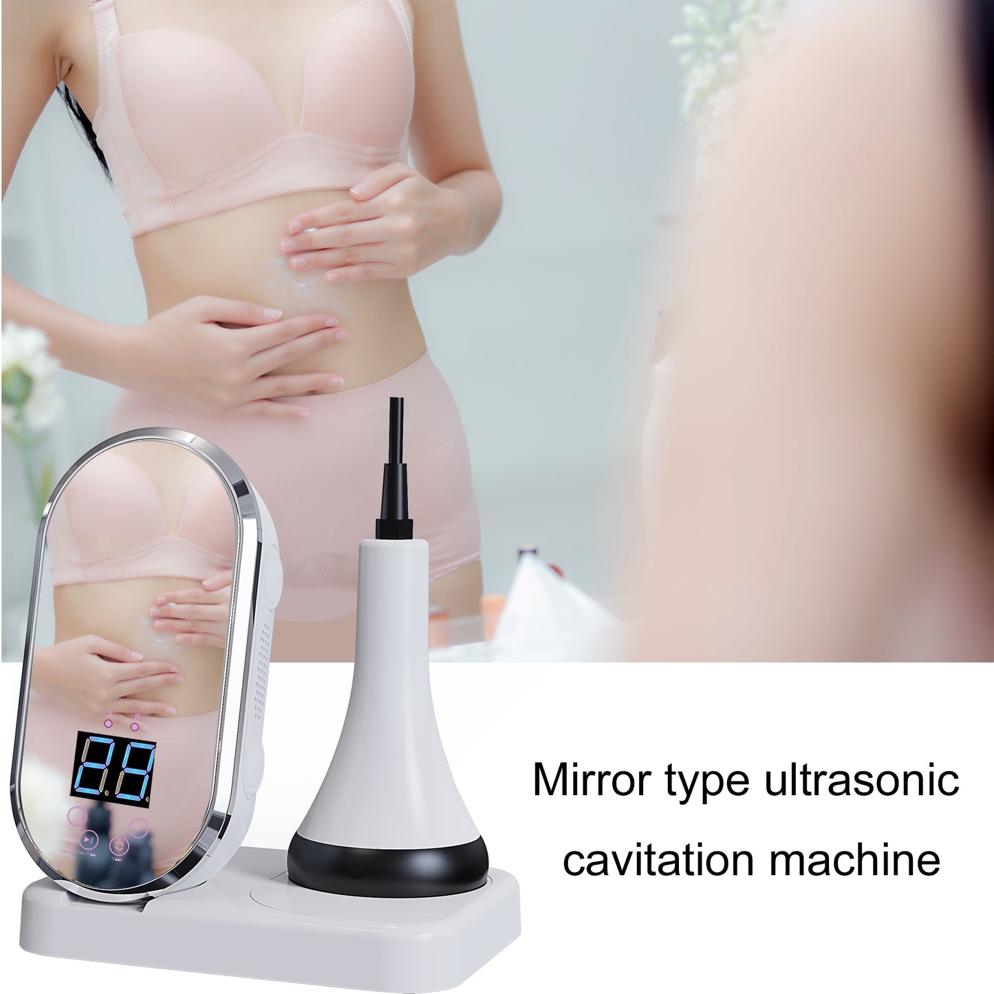 Portable 40k Body Massage Machine RF Ultrasonic Cavitation Beauty Device for Body Waist Belly Legs Arm Home Spa Use